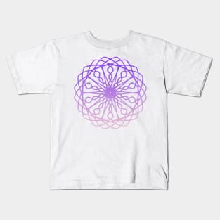 Gradient pink purple mandala Kids T-Shirt